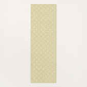 小県柄、日本の金ゴールド、白 ヨガマット (裏面)