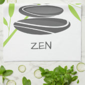 小石が付いている禅の台所タオルは芸術の積み重ねに投石します キッチンタオル (折り畳み)