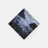 小石と岩の海ショアリンナプキンに沿って スタンダードカクテルナプキン (角)