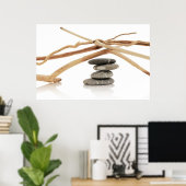 小石と流木のバランス ポスター (ホームオフィス)