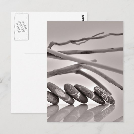 小石と流木 ポストカード (正面/裏面)