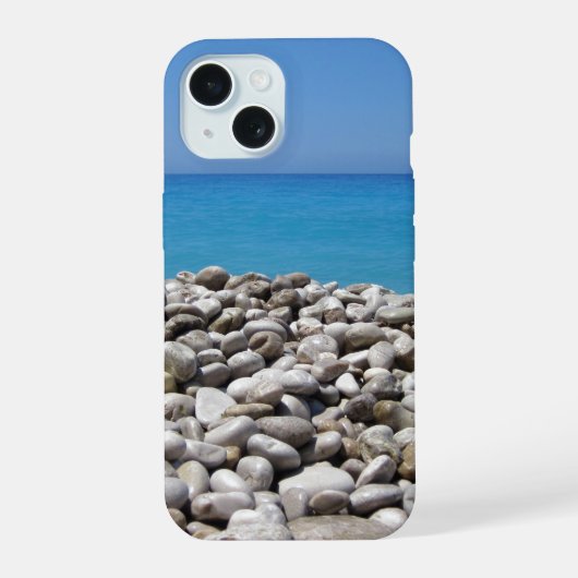 小石と海 iPhone 15ケース (裏面)