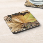 小石と葉 コースター (左側)