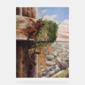 小石と風化した木材で沿岸のシーン。 アクリルサイン (正面)