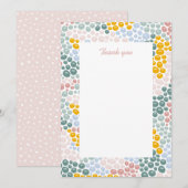 小石のフラットな感謝カード 招待状 (正面/裏面)