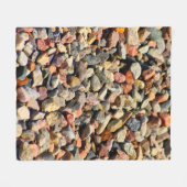 小石の岩のカラフルテクスチャ フリースブランケット (正面(横))