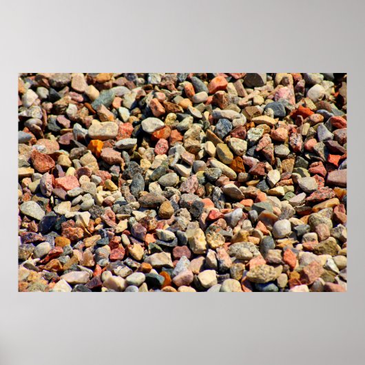 小石の岩のカラフルテクスチャ ポスター (正面)