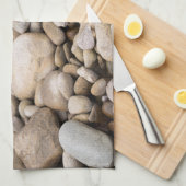 小石の背景パターン キッチンタオル (四つ折り)