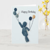 小石の芸術のバースデー・カード カード (黄色い花)