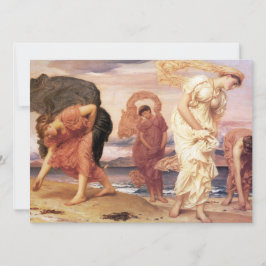 小石を拾うギリシャの女の子 カード