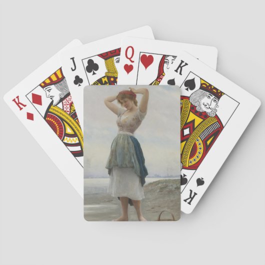 小石を集めるビーチ トランプ (裏面)