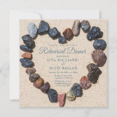 小石ハートビーチをテーマにしたリハーサルディナー 招待状 (正面)