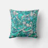 小石モザイクアート – アクアマリンとパール クッション (裏面)