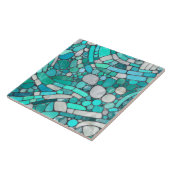 小石モザイクアート – アクアマリンとパール タイル (側面)