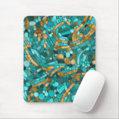 小石モザイクアート – エメラルドと金ゴールド マウスパッド (マウス)