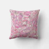 小石モザイクアート – バラ赤面ピンク クッション (裏面)