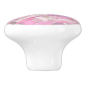 小石モザイクアート – バラ赤面ピンク セラミックノブ (側面)