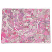 小石モザイクアート – バラ赤面ピンク ラージペーパーバッグ (正面)