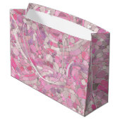 小石モザイクアート – バラ赤面ピンク ラージペーパーバッグ (裏面アングル)