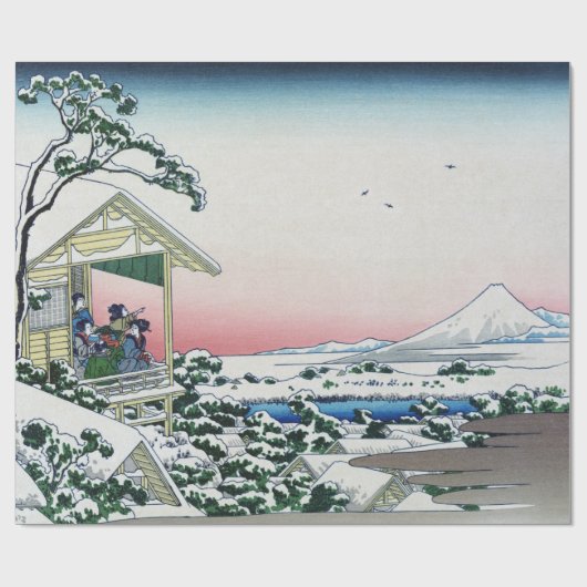 小石川の茶屋から見た富士山（Hokusai） ラッピングペーパー (フラット)