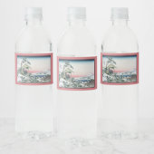 小石川の茶屋から見る富士山(歌川北斎) ペットボトルラベル (ボトル)