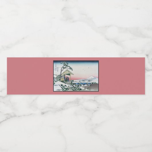 小石川の茶屋から見る富士山(歌川北斎) ペットボトルラベル (シングルラベル)