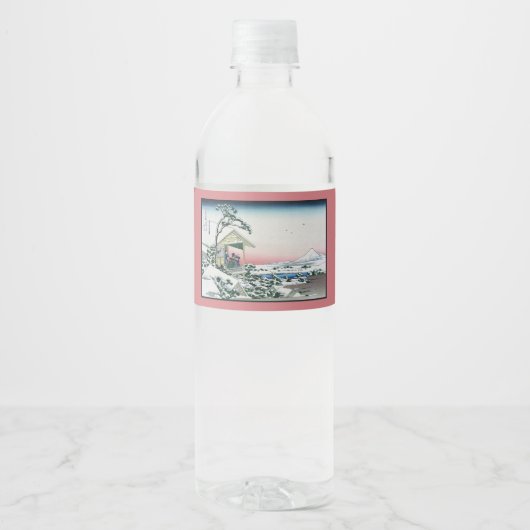 小石川茶屋の眺め富士山を北斎が望む ペットボトルラベル (正面)