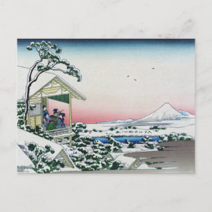 小石川茶屋の眺め富士山を北斎が望む ポストカード