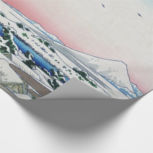 小石川茶屋の眺め富士山を北斎が望む ラッピングペーパー (角)