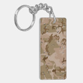 小石、軍隊、陸軍と砂漠カモフラージュ キーホルダー (正面左)