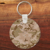 小石、軍隊、陸軍と砂漠カモフラージュ キーホルダー (正面)