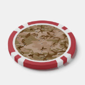 小石、軍隊、陸軍と砂漠カモフラージュ ポーカーチップ (シングル)