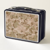 小石、軍隊、陸軍と砂漠カモフラージュ メタルランチボックス (裏面)