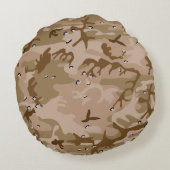 小石、軍隊、陸軍と砂漠カモフラージュ ラウンドクッション (裏面)