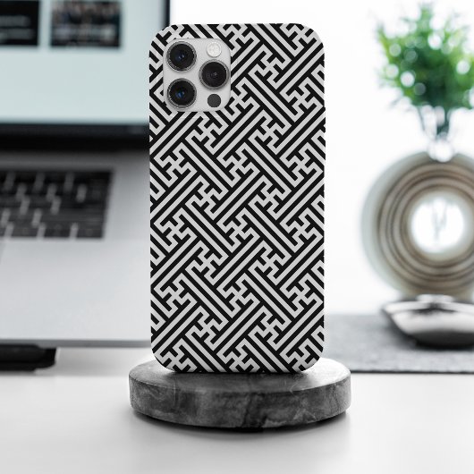 小紋柄、日本風、モノクローム Case-Mate iPhoneケース