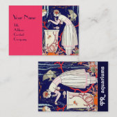 小素晴らし魚、デコ美しいファッションピンクブルー 名刺 (正面/裏面)