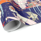 小素晴らし魚,美しいファッションモノグラム ラッピングペーパー (ロールコーナー)