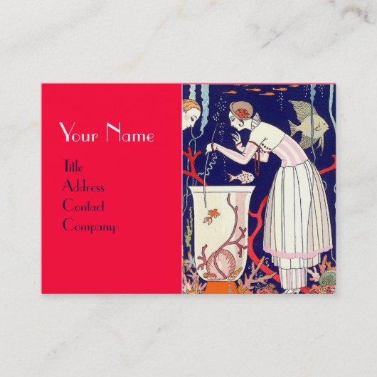 小素晴らし魚、美しいファッション赤珊瑚 名刺 (正面)