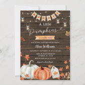 小素朴さなカボチャを木で行く 招待状 (正面)