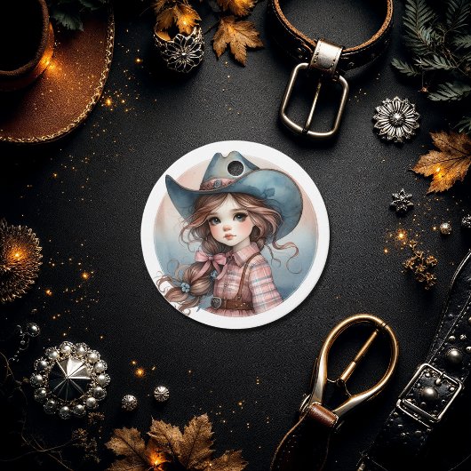 小素朴女性のカーボーイ赤ちゃんシャワー フェイバータグ