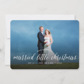 小結婚した初めてのクリスマス写真結婚の シーズンカード (正面)