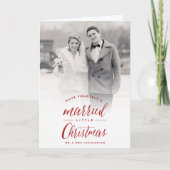 小結婚した初めてのクリスマス写真結婚の シーズンカード (正面)