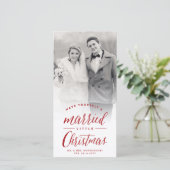 小結婚した初めてのクリスマス写真結婚の シーズンカード (スタンド正面)