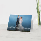 小結婚した初めてのクリスマス写真結婚の シーズンカード (正面)