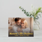 小結婚した聖降誕祭!の写真結婚金ゴールドシック 箔シーズンポストカード (立ち正面)