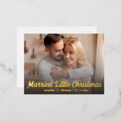 小結婚した聖降誕祭!の写真結婚金ゴールドシック 箔シーズンポストカード (正面/裏面)