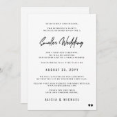 小結婚型モダンミニマル式 案内状 (正面/裏面)