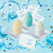 小羊が青気球で高く舞う ペーパープレート