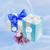 小羊が青気球で高く舞う ラウンドシール