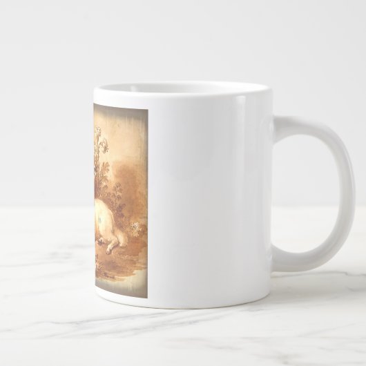 小羊のマグカップを持つビー少年 ジャンボコーヒーマグカップ (右)